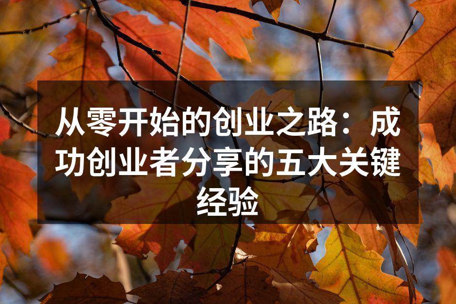 从零开始的创业之路：成功创业者分享的五大关键经验